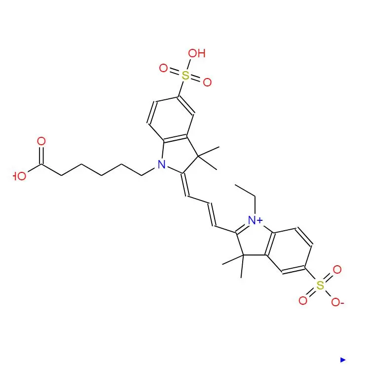 水溶型橙色荧光标记物磺化Cy3，CAS号：146368-13-0，磺基-CY3 羧酸