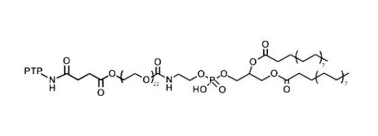 DSPE-PEG-PTP，磷脂-聚乙二醇-胰腺癌靶向肽PTP，PTP序列：KTLLPTP